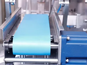 Unidad de descarga de bolsa terminada