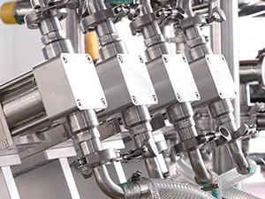 Envasadora de bolsas prefabricadas por servo motor, llenado con 4 boquillas