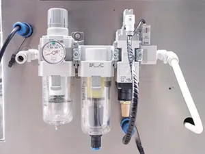 Envasadora de bolsas prefabricadas con forma, llenado con 2 boquillas