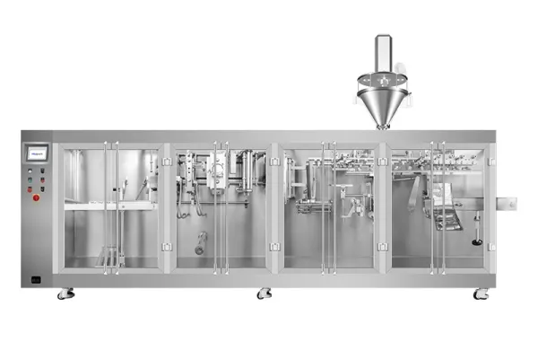 Envasadora horizontal de bolsas planas, llenado con 1 boquilla