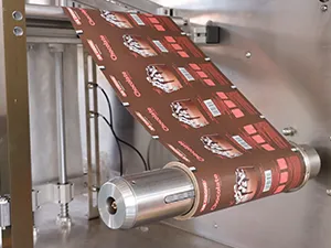 Envasadora horizontal de bolsas planas, llenado con 2 boquillas