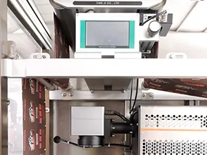 Envasadora horizontal de bolsas planas, llenado con 2 boquillas