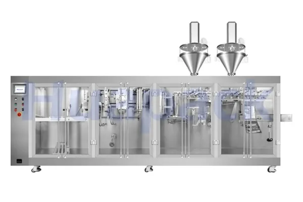 Envasadora horizontal para bolsas zipper, llenado con 1 boquilla