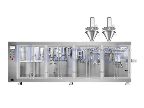 Envasadora horizontal para bolsas zipper, llenado con 1 boquilla