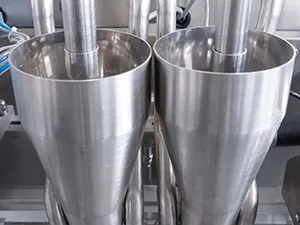 Envasadora horizontal para bolsas zipper, llenado con 2 boquillas