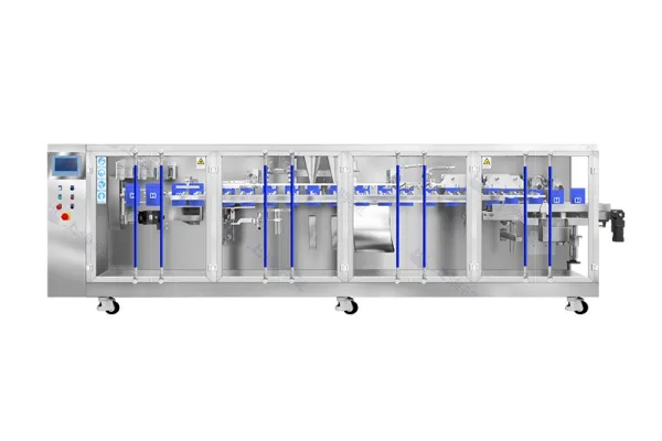 Envasadora de bolsas prefabricadas por servo motor (llenado con 2 boquillas)